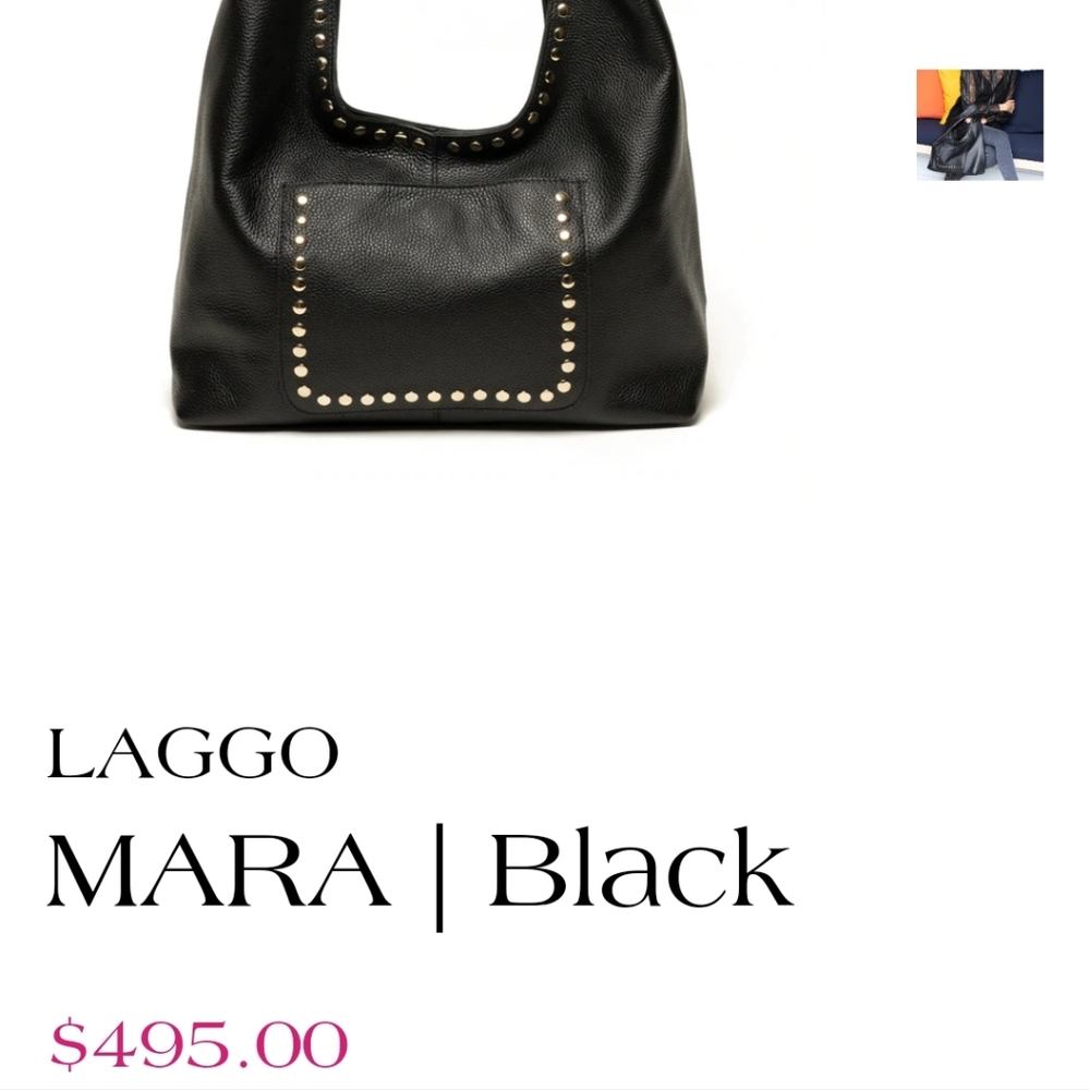 Laggo "Mara" black studded leather purse